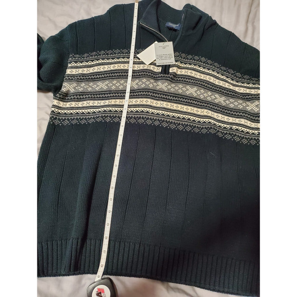 Dockers Men’s Nordic Pattern Cotton Jacquard Sweater Half-Zip Black Size L NWT - Picture 7 of 12